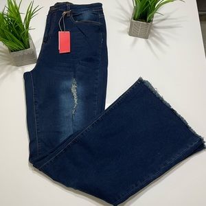 Flamingo Dark Blue Bell Bottom Jean's